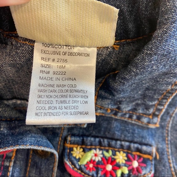 Carter’s 18M Jean Dress W/ Embroidered Pockets - Picture 5 of 6